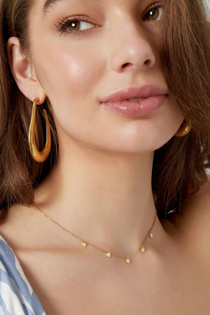 collier simple avec pendentifs coeur - doré  Image6
